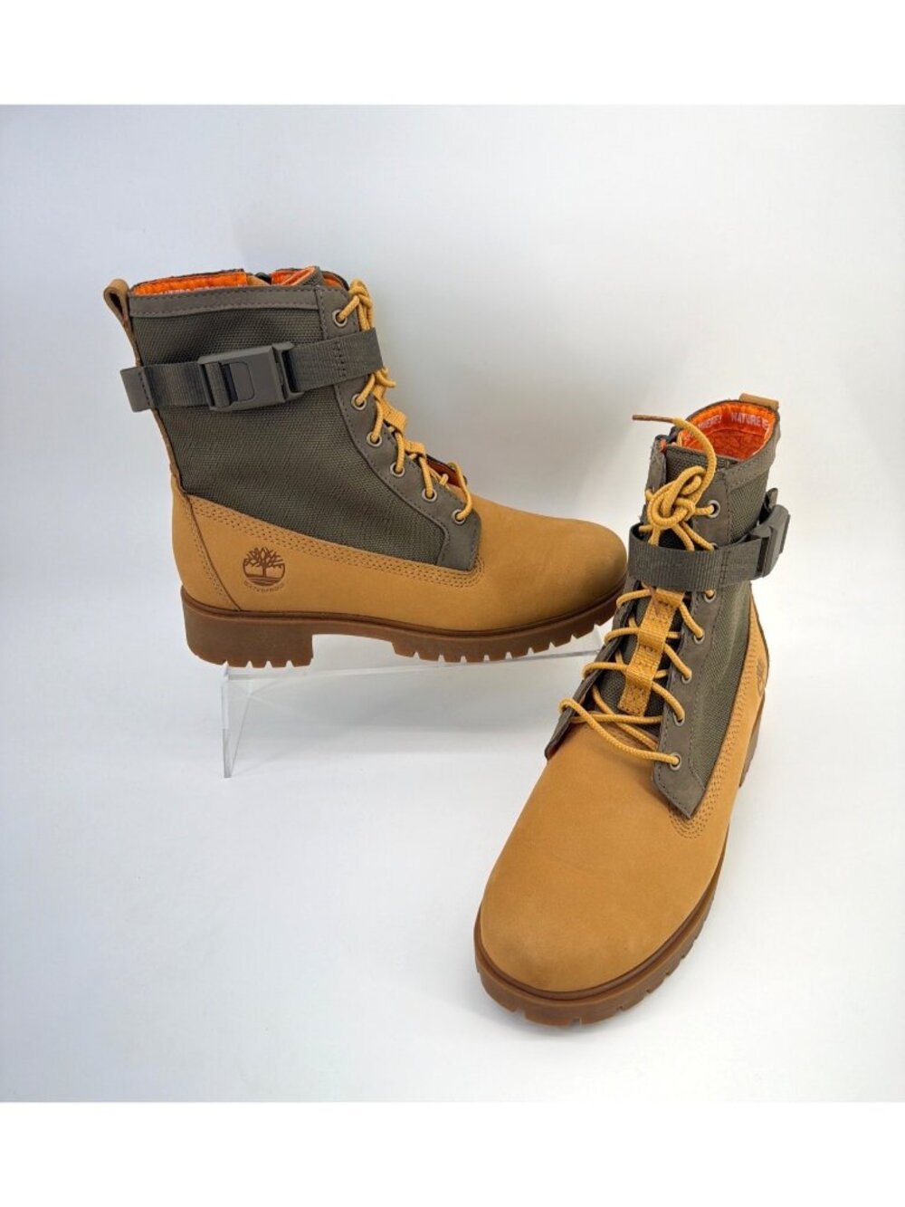 Timberland Jayne Waterproof Boots Wheat and Olive Green Booties Women Size 7.5